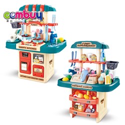 CB996654 - Supermarket toys cooking two-sided table kitchen pretend play