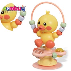 KB001709 - Cute duck head rotating music suction cup toys baby table rattle bell