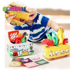 KB007849 - Educational learning soft cute cloth paper sensory baby tissue box toy