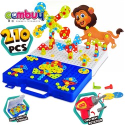 KB013432-KB013433 - Creative animals building drilling game diy assembly screw puzzle block toy