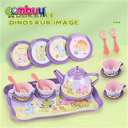 KB014087 - Dinosaur kitchen pretend play pattern table tin tea set kids toy