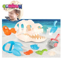 KB015781 - 9pcs Wearing dinosaur kids moulds sand set beach make snow toys