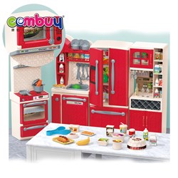 KB017063-KB017067 - Cooking light music pretend play set red mini kitchen for kid