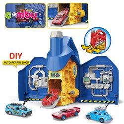 KB026625-KB026628 - Car gasoline bucket battery game electric diy track parking lot toys set