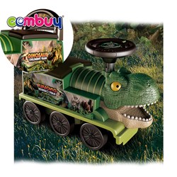 KB026936-KB026938 - Toddler sliding dinosaur train steering wheel electric ride on cars boy