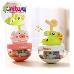 KB030440-KB030443 - Cute animals press spray water rotating music baby mini roly poly tumbler toy