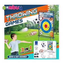 KB030884-KB030891 - Football rugby baseball toss game 3 in 1 assembly set sport frame kid throwing ball toy