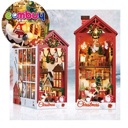 KB034344 - Christmas bookstand lighting decoration model 3D diy toy assembly wooden house