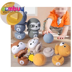 KB038212 - Stacking matching silicone block game animals bowling baby cognitive education toy