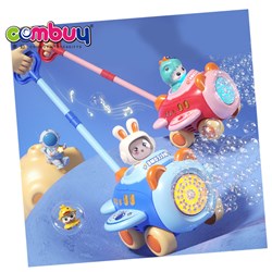 KB040145-KB040148 - Outdoor kids play lighting musical handheld push drag cart bubble airplane toy