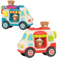 KB040293 - Cartoon sliding kids icecream education plastic baby toy car