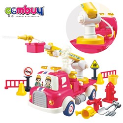 KB047750 - Fire truck smoking spray water toys DIY building blocks car