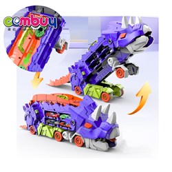 KB052085-KB052086 - Ejection container truck storage car sliding race dinosaur electric track toy