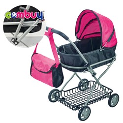 KB053753-KB053754 - Interactive indoor pretend play iron trolley toys baby doll handcart with backpack