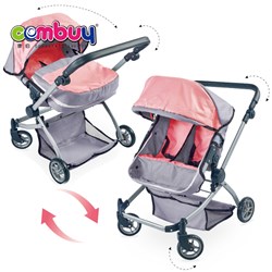 KB053804 - Pretend play double way push iron trolley baby doll handcart toy