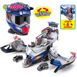 KB055822-KB055827 - Boys gift off-road rail track car set helmet parking lot toy