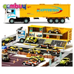 KB055927-KB055929 - Diecast simulate car toy city police fire pull back toy storage truck