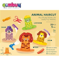 KB056329 - Haircut animal colorful plasticine play toy dough set with tools