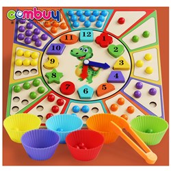 KB058252 - Education clip ball toy kids clock puzzle wooden board game