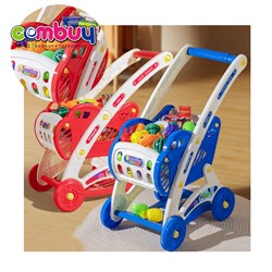 KB058892-KB058893 - Cartoon kids trolley play pretend play fruit vegetable storage toy shopping cart