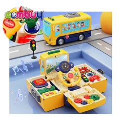 KB071558 - Early educational deformation electric lighting sound steering wheels baby school bus toys