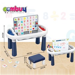 KB095560-KB095564 - DIY Puzzle Board Desk Educational Toy Building Blocks Creative Table with Chair