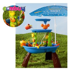 KB100079 - Outdoor Summer Rotating Water Beach Tools Toys Kids Sand Play Table with Umbrella