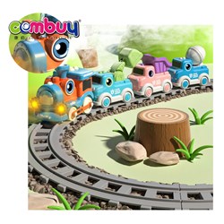 KB112772-KB112773 - Simulation Sound Lighting Smoke Kids Assembly Diy Dinosaur Track Train Toys
