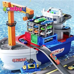 KB127678-KB127680 - Press Ejection Sliding Alloy Car Storage Electric Sound Lighting Ship Track Parking Lot Toys