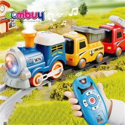 KB129795-KB129798 - Cartoon Fogging Smoke Lighting Music Three Speed Key Remote Control Track Train Toy