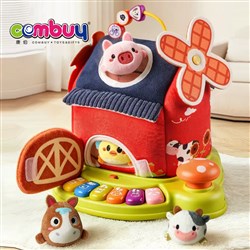 KB138745 - Early Learning Musical Baby Play Plush Dolls Plastic Piano Base Cloth Farm House Toys