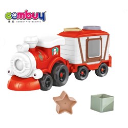 KB140519-KB140521 - Christmas Friction Carriage Truck Geometric Particle Shaped Block Inertia Cartoon Train Toys