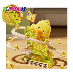 KB211013 - Electric Lighting Musical Sliding Car Cute Duck Toy Track Stairs Climbing Vehicle