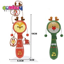 KB213893-KB213896 - Infant christmas electric lighting music rocking rotating toy baby rattle stick