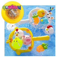 KB218443-KB218446 - Bathroom soft lighting ball immersed water shooting fishing net baby animals bath toy