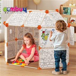 KB220930 - Indoor Graffiti Patchwork Castle Game Doodle Diy Toy Assemble Kids Tent